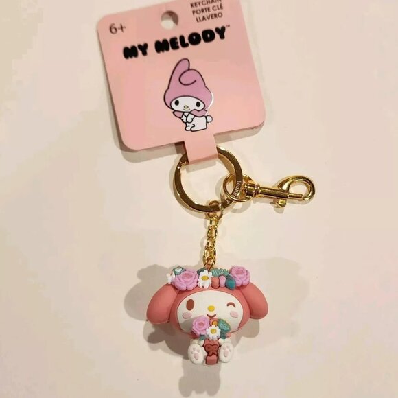 Loungefly Sanrio My Melody Earth Day Flower Crown Floral Pink 3D Keychain NEW - Picture 11 of 12